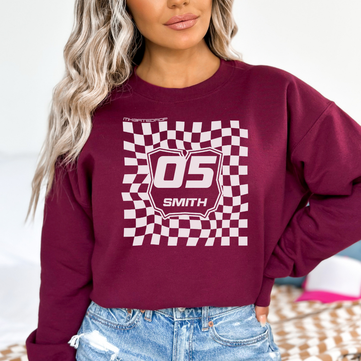 Gate Drop Personalized Checkered Plate Adult Sweatshirt