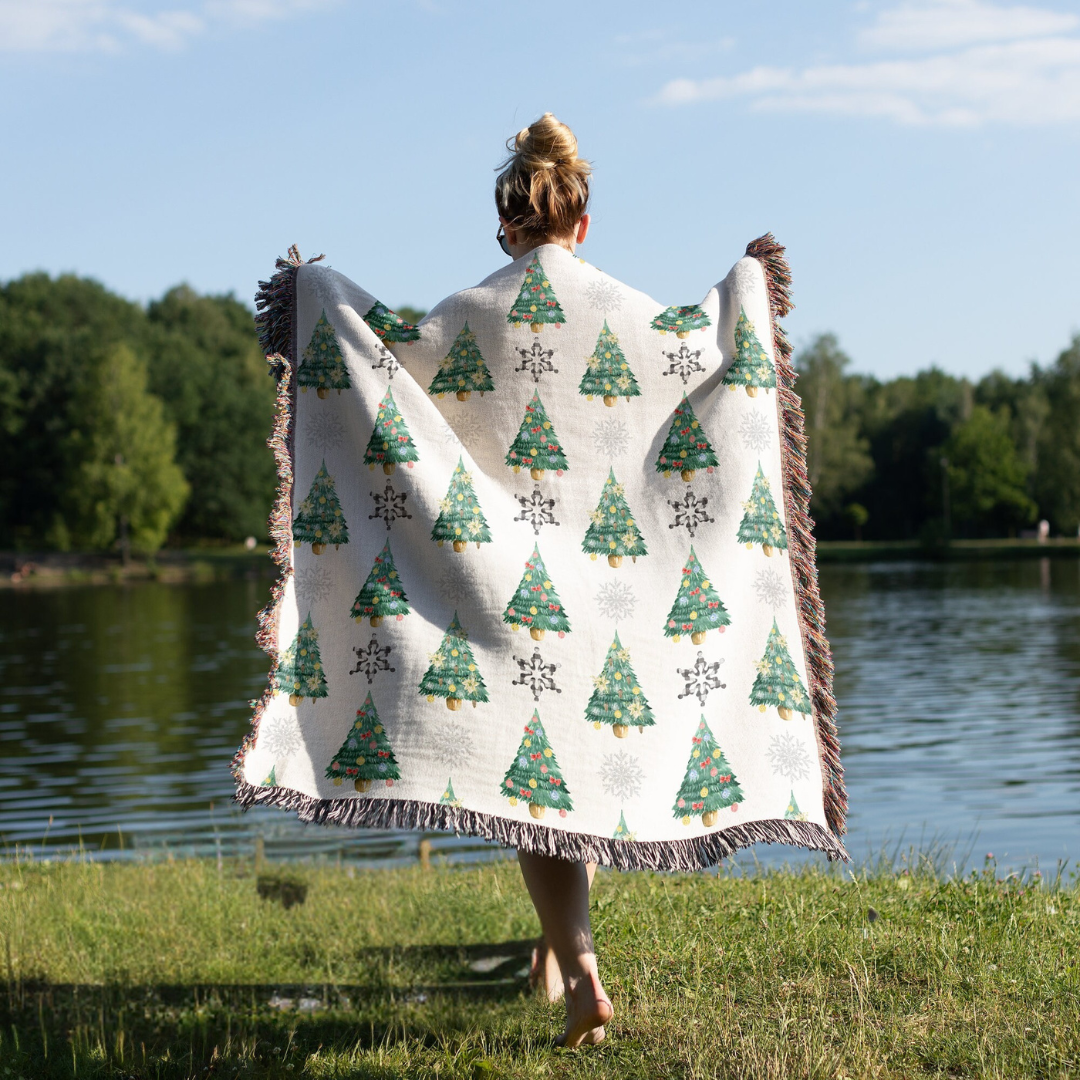 Motocross  Christmas Tree Blanket