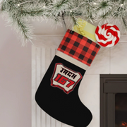 Motocross Personalized Christmas Stockings| Buffalo Plaid Holiday Stocking| Dirt bike Holiday Stocking| Custom Name Christmas Decoration