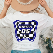 Gate Drop Checkered MX Plate Custom Name and Number T shirt.