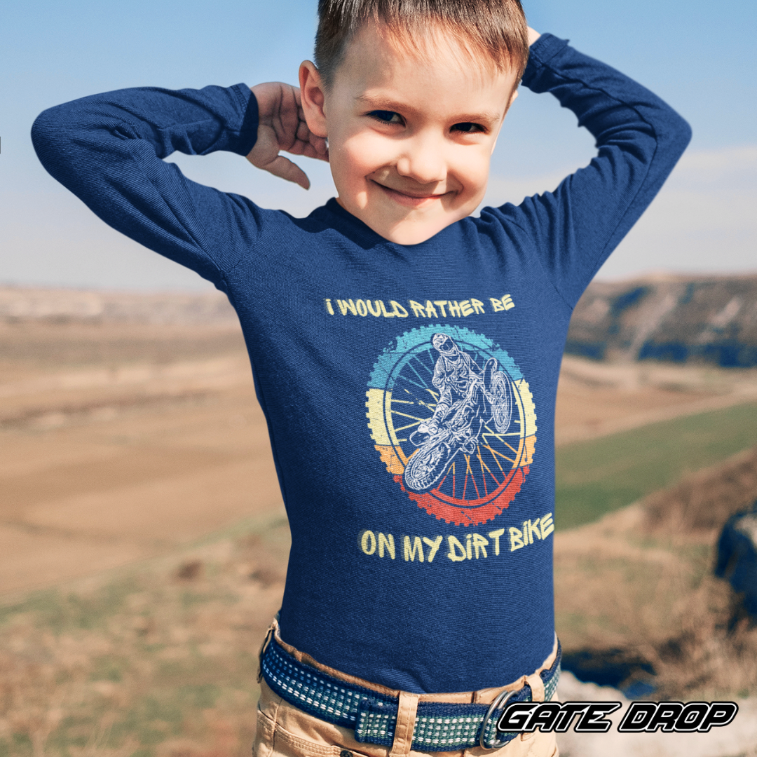 Motocross Dirt Bike Tee-Shirt Kid Toddler Long Sleeve Shirt