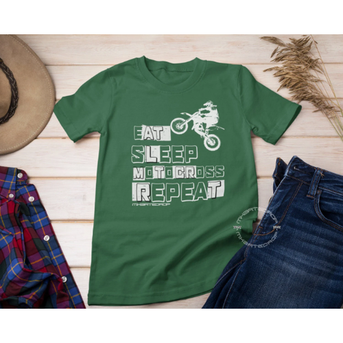 Adult Eat Sleep Motocross Repeat Tshirt