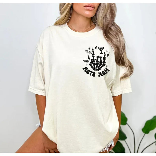 Moto Mom Some Days I Rock It Sometimes It Rocks Me Motherhood Race Day Shirt