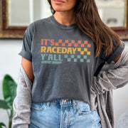 It's Race Day Y'All Checkered Motocross Adult Shirt - Comfort Colors®