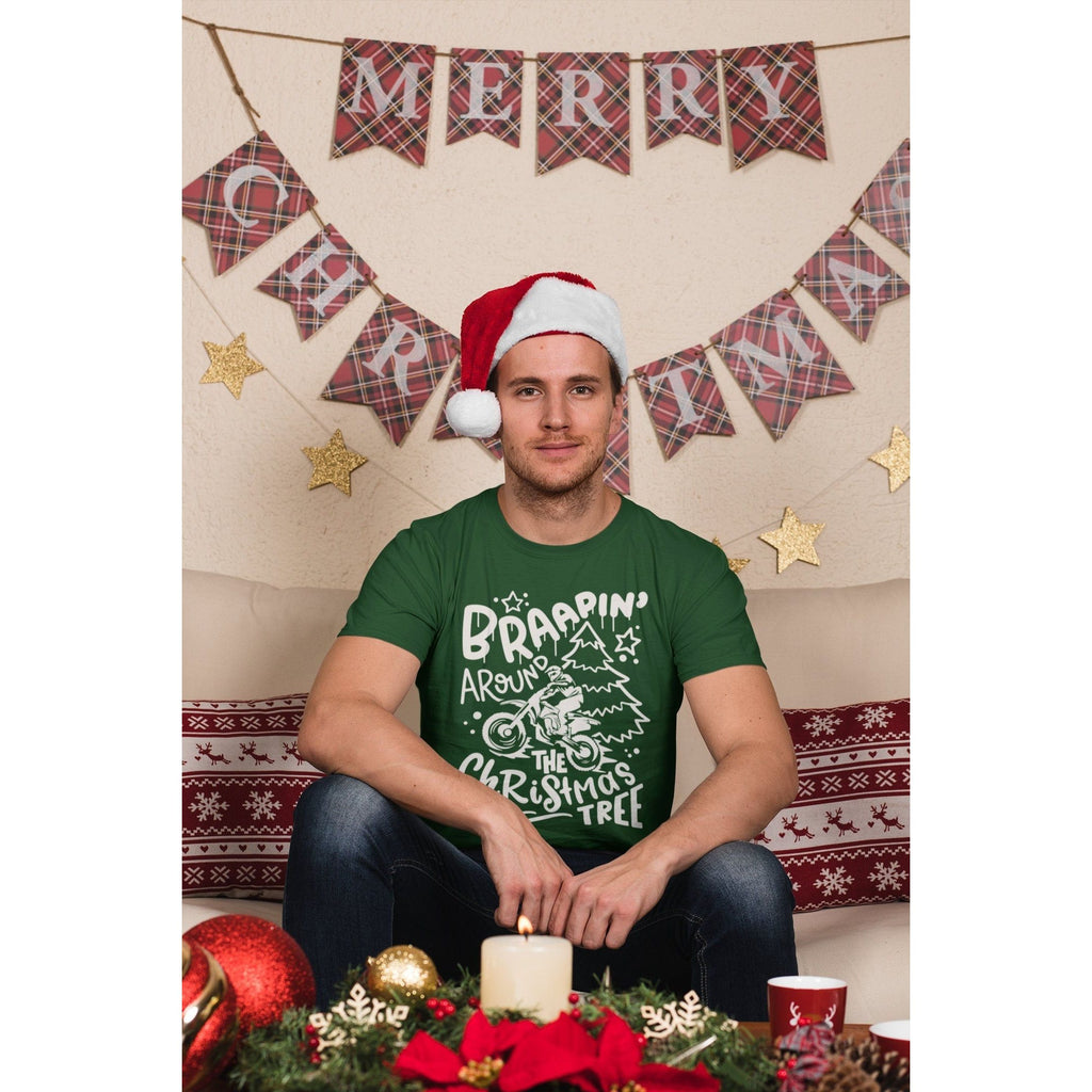 Christmas Tree Unisex Jersey Short Sleeve Tee | Adult Dirt Bike Family Tee Shirt | Christmas Shirt for Adults | Motocross Christmas shirt