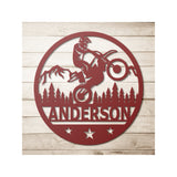 Custom Biker Metal Wall Art with name| Home Decor Motocross racer sign| Custom Personalized Sign Dirt Bike Name Decoration