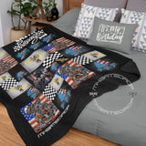 Personalized Custom Motocross Dirt Bike racing Patriotic Blanket | Custom Motocross Christmas Gift Blanket | Dirtbike Custom Throw Moto Dad