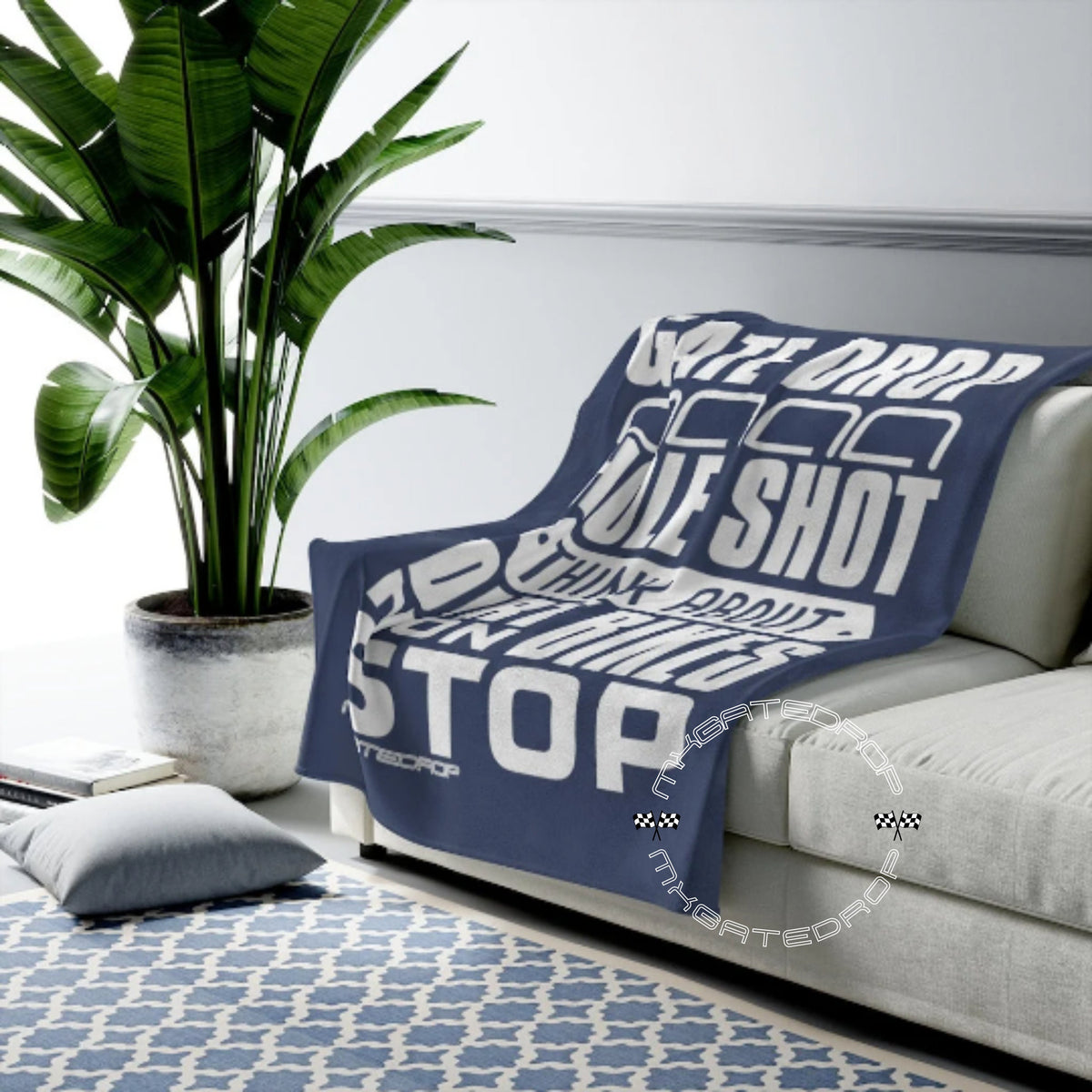 The Gate Drop Velveteen Plush Blanket | Motocross Blanket | Dirt bike Blanket | Motocross Easter Mother's Day Father's Day CHRISTMAS Gift