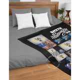 Personalized Custom Motocross Dirt Bike racing Patriotic Blanket | Custom Motocross Christmas Gift Blanket | Dirtbike Custom Throw Moto Dad