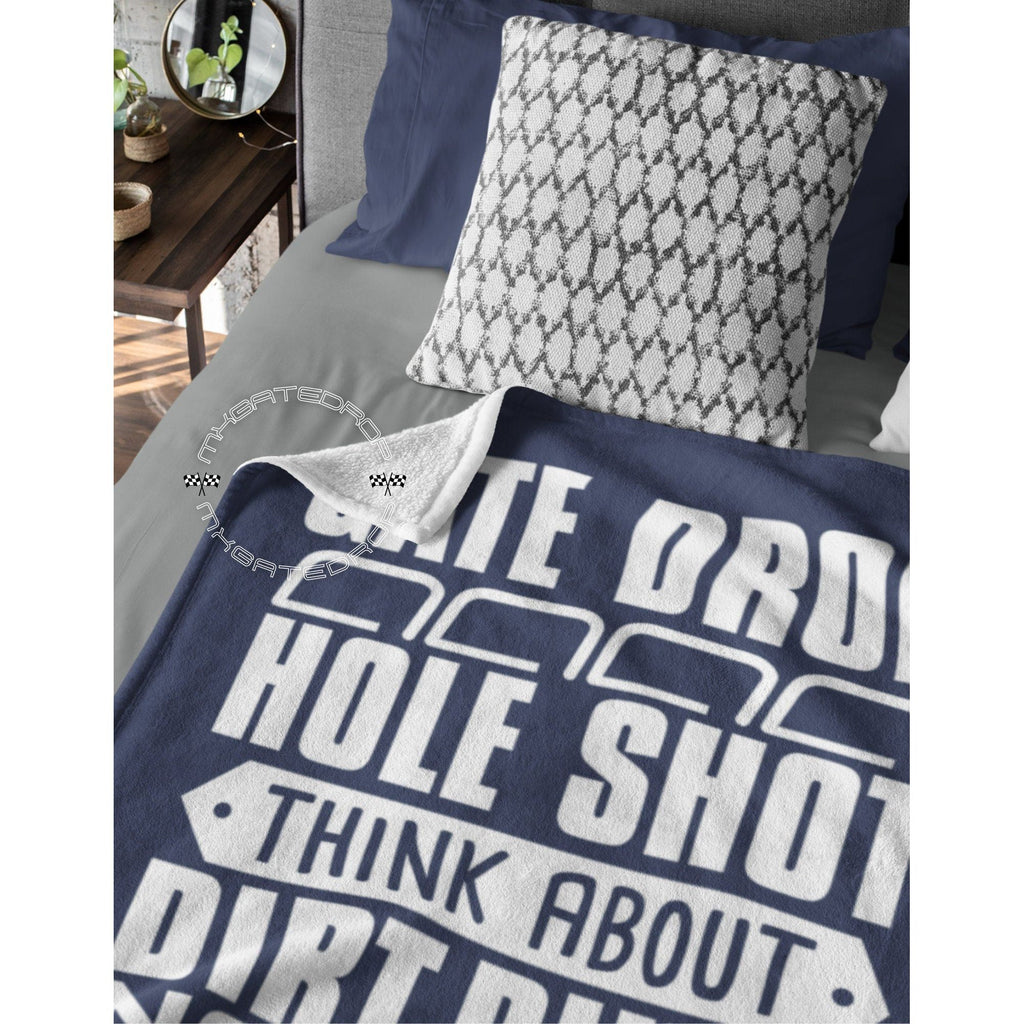 The Gate Drop Velveteen Plush Blanket | Motocross Blanket | Dirt bike Blanket | Motocross Easter Mother's Day Father's Day CHRISTMAS Gift