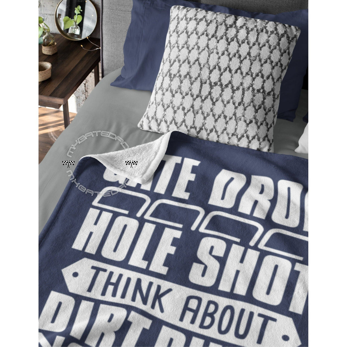 The Gate Drop Velveteen Plush Blanket | Motocross Blanket | Dirt bike Blanket | Motocross Easter Mother's Day Father's Day CHRISTMAS Gift