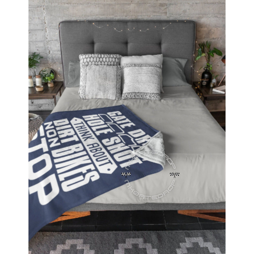 The Gate Drop Velveteen Plush Blanket | Motocross Blanket | Dirt bike Blanket | Motocross Easter Mother's Day Father's Day CHRISTMAS Gift