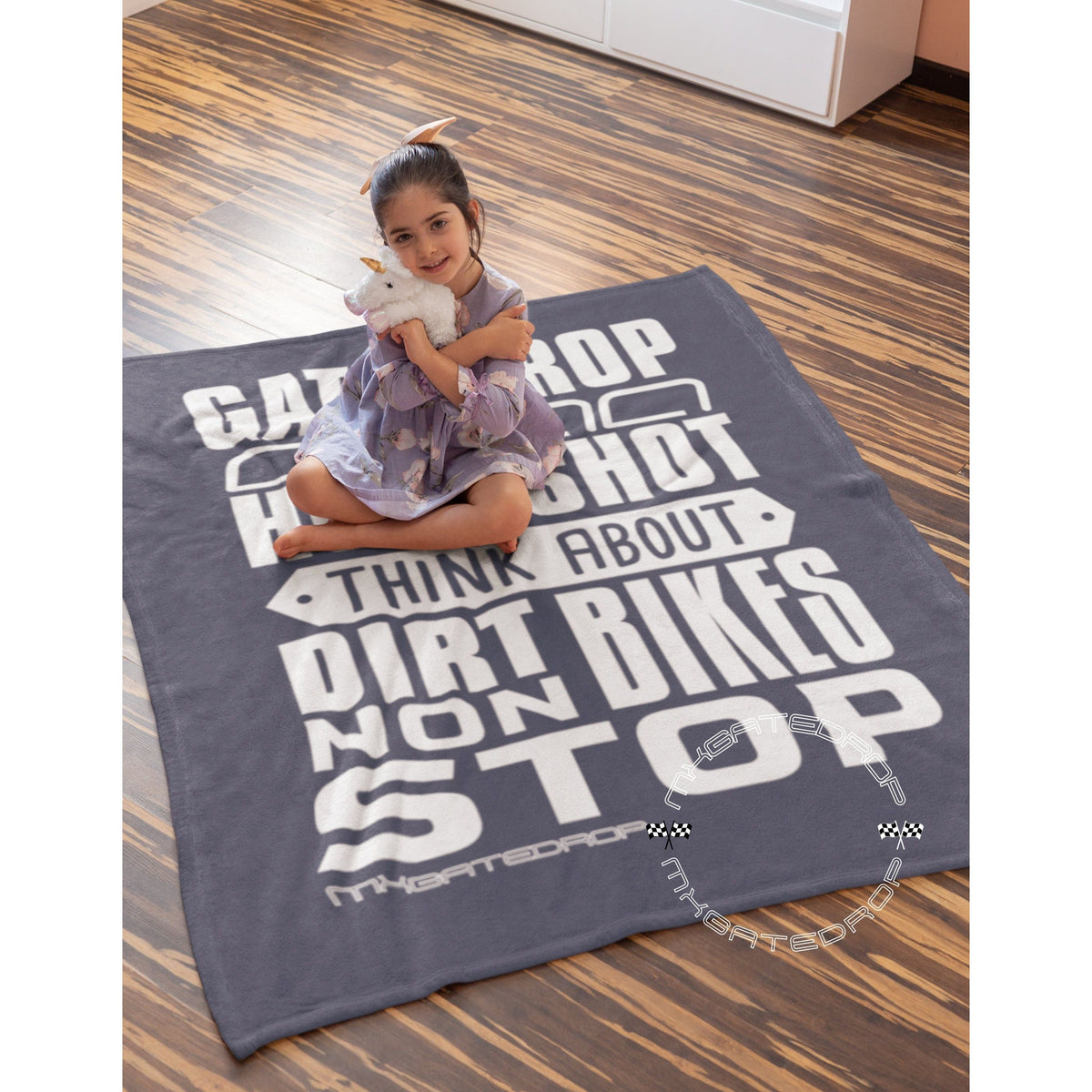 The Gate Drop Velveteen Plush Blanket | Motocross Blanket | Dirt bike Blanket | Motocross Easter Mother's Day Father's Day CHRISTMAS Gift