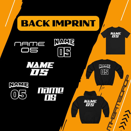 Back or Front Imprint Add On | Personalization Listing | Motocross Customization | Customized Shirt | Motocross Name and Number Add On Print