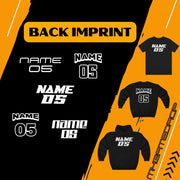 Back or Front Imprint Add On | Personalization Listing | Motocross Customization | Customized Shirt | Motocross Name and Number Add On Print