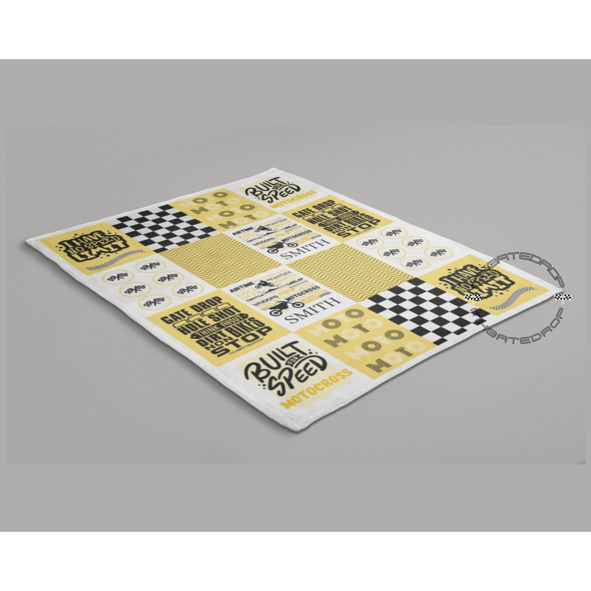 Personalized Motocross Baby Blanket | Dirtbike Baby Shower Gift | Patchwork Baby Blanket | Custom Motocross Newborn Gift | Motocross Nursery