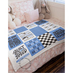Personalized Motocross Baby Blanket | Dirtbike Baby Shower Gift | Patchwork Baby Blanket | Custom Motocross Newborn Gift | Motocross Nursery