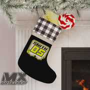 Motocross Personalized Christmas Stockings| Buffalo Plaid Holiday Stocking| Dirt bike Holiday Stocking| Custom Name Christmas Decoration