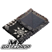 Motocross Ornament Christmas Blanket| Christmas Ornament Woven Blanket Throw| Christmas Decor Dirt bike throw| Moto Mom Racing family throw