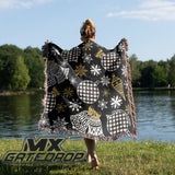 Motocross Ornament Christmas Blanket| Christmas Ornament Woven Blanket Throw| Christmas Decor Dirt bike throw| Moto Mom Racing family throw