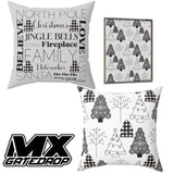 Motocross Christmas Decor Pillow cases| Dirt bike family christmas Pillow covers Combination| Matching Holiday Pillow Cover 18x18