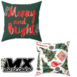 Motocross Christmas Decor Pillow cases| Dirt bike family christmas Pillow covers Combination| Matching Holiday Pillow Cover 18x18