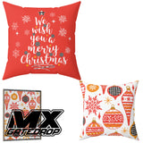 Motocross Christmas Decor Pillow cases| Dirt bike family christmas Pillow covers Combination| Matching Holiday Pillow Cover 18x18