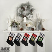 Motocross Personalized Christmas Stockings| Buffalo Plaid Holiday Stocking| Dirt bike Holiday Stocking| Custom Name Christmas Decoration