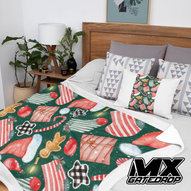 Dirt Bike Throw Velvety Christmas Tree Blanket | Motocross Christmas CHRISTMAS Blanket | Dirt bike Blanket | Motocross gifts Throw holiday