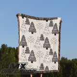 Motocross Christmas Tree Blanket| Christmas Trees Woven Blanket Throw| Christmas Decor Dirt bike throw| Moto Mom Racing family throw