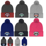 Custom Embroidered Pom Pom Motocross Plate Beanie | Personalized dirt bike Beanie | Motocross Plate POM POM| Embroidered Racer Beanie