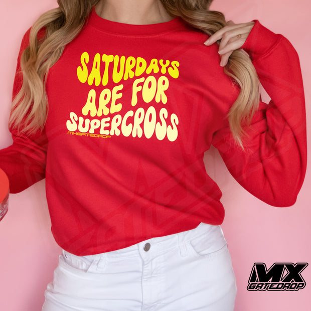 Saturdays are for Supercross Sweater for Moto Moms