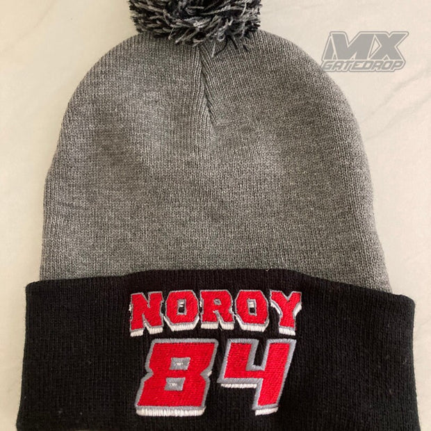 Custom Embroidered Pom Pom Motocross Beanie | Personalized dirt bike Beanie | Motocross Name and Number POM POM| Embroidered Racer Beanie