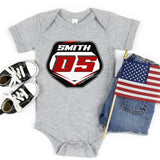 Motocross Personalized Onesies® brand by Gerber | Motocross Organic baby bodysuit | Dirt bike Motocross baby shower gift |