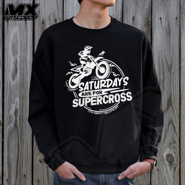 Saturdays Are For Supercross Crewneck Sweatshirt
