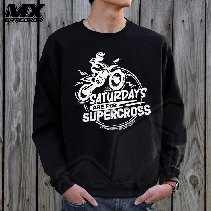Saturdays Are For Supercross Crewneck Sweatshirt