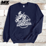 Saturdays Are For Supercross Crewneck Sweatshirt