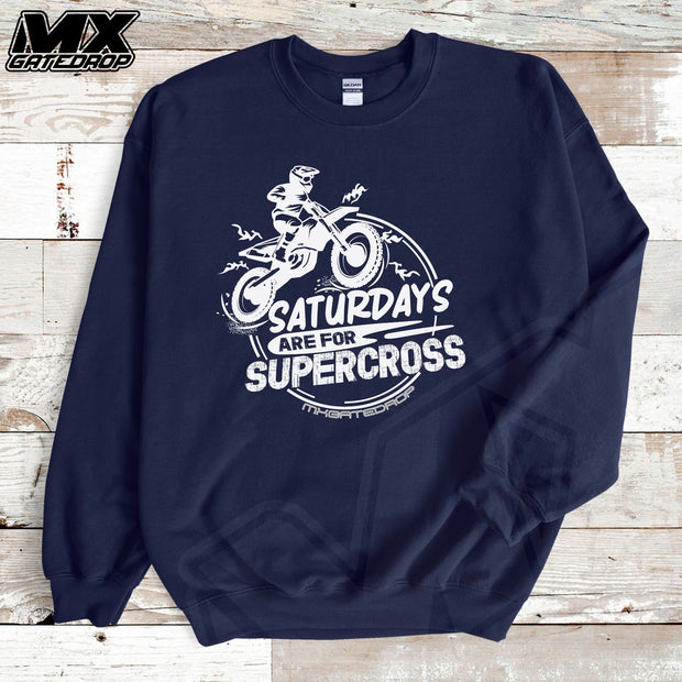 Saturdays Are For Supercross Crewneck Sweatshirt