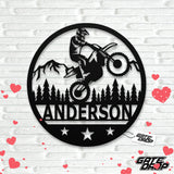 Custom Biker Metal Wall Art with name| Home Decor Motocross racer sign| Custom Personalized Sign Dirt Bike Name Decoration