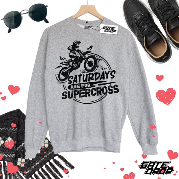 Saturdays Are For Supercross Crewneck Sweatshirt