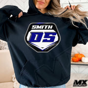 Dirt Bike Name and Number Plate Hoodie | Motocross Unisex Hoodie Race Number | Moto Hooded Sweatshirt w/Racing Name and Number