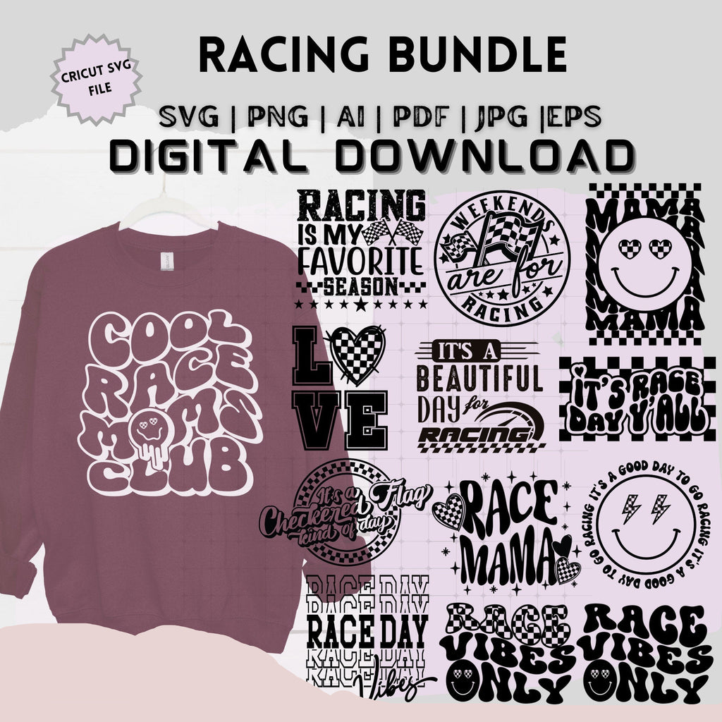Racing SVG Cricut Bundle - Download Cricut Cut Files for DIY Crafts and Apparel Motocross Dirt Bike svg ai png files make pit crew shirts!