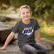 Personalizable Motocross Plate Youth Shirt, Custom Motocross shirt for kids, Youth Dirtbike T-Shirt, Kids Race day Tee Shirt