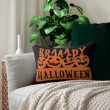  Dirt Bike Halloween Black Spun Polyester Lumbar Pillow