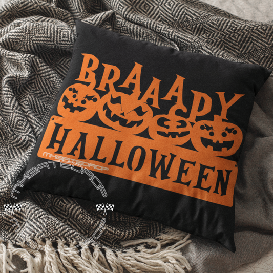 Braaapy Black Square Pillow