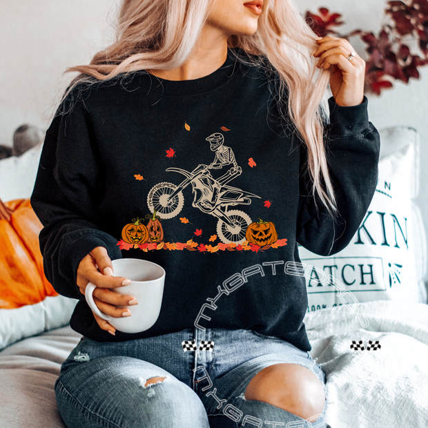 Motocross Skeleton rider sweatshirt.